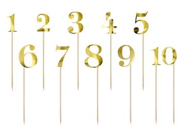 Cijfer Prikkers Goud 25,5cm 11st, Verzenden, Nieuw
