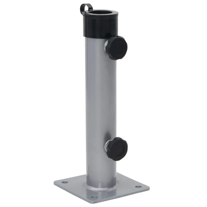 vidaXL Parasolvoet voor Ø38/48 mm stok staal zilverkleurig, Jardin & Terrasse, Parasols, Envoi