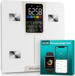2dekans | FITAGE LED Weegschaal Wit - Personenweegschaal, Télécoms, Téléphonie mobile | Accessoires & Pièces, Ophalen of Verzenden
