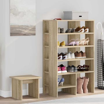 vidaXL Schoenenkast 2 st 62 x 35 x 100 cm Bewerkt hout, Verzenden