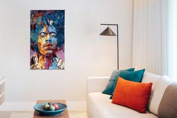 1,20 x 0,70 meter!!! Jimi Hendrix - Prachtig portret op, Antiek en Kunst