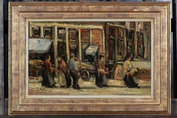 Gerard Johan Staller (1880-1956) - De Amsterdamse Markt (NO