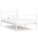 vidaXL Bedframe met lattenbodem metaal wit 90x200 cm, Verzenden