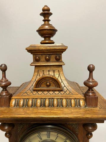 Tafel/bureauklokken - Houten tafelklok met slagwerk -, Antiek en Kunst