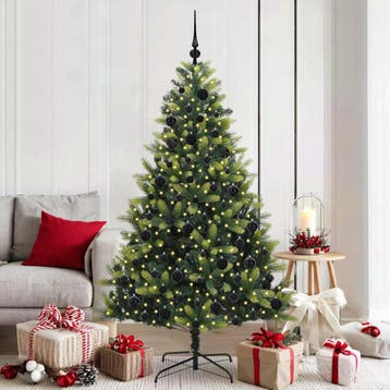 vidaXL Kunstmatige Scharnierende Kerstboom 300 LEDs Groen, Verzenden