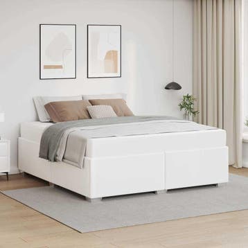 vidaXL Bedframe Wit 160 x 200 cm Stof, Huis en Inrichting, Slaapkamer | Bedden, Verzenden, Nieuw