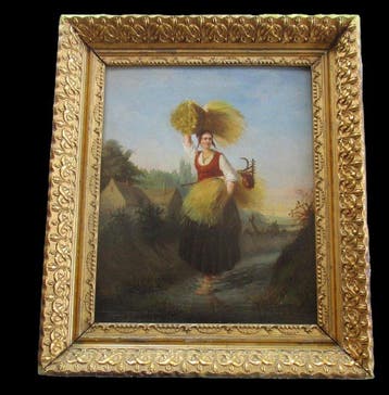 Auguste De Lathouwer ( 1836 -1915 ) - Schaapherder met balen