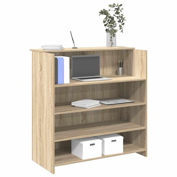 vidaXL Receptiebalie Sonoma Eiken 100x50x103,5 cm Bewerkt, Huis en Inrichting, Bureaus, Nieuw, Verzenden