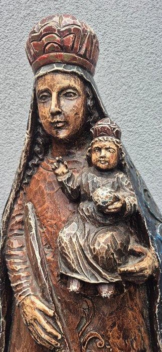 18e-19e eeu - Beeld, Madonna met kind - 77 cm - Eik