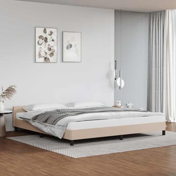 vidaXL Bedframe met hoofdeinde zonder matras Cappuccino, Verzenden, Nieuw