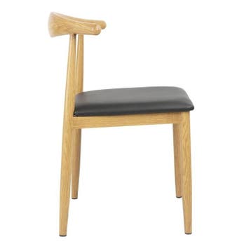 Stoelen | CAMDEN | Kunstleer/Staal | Black | Houtlook Frame, Verzenden