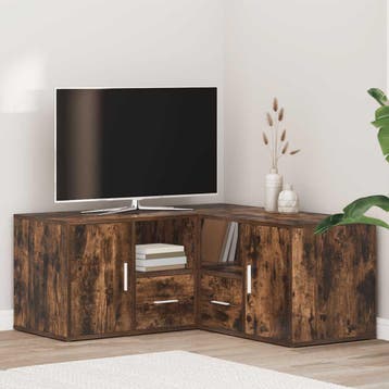 vidaXL Hoekkast 160x40x45 cm bewerkt hout gerookt, Verzenden, Nieuw
