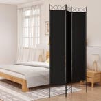 vidaXL Kamerscherm met 3 panelen 120x220 cm stof zwart, Verzenden