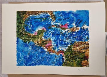 Mario Schifano (1934-1998) - Cartina Caraibi