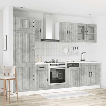 vidaXL 8-delige Keukenkastenset Lucca bewerkt hout, Verzenden, Nieuw