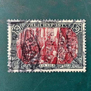 Duitse Rijk 1900 - 5 Mark Reichspost met goede centrale Type, Postzegels en Munten, Gestempeld