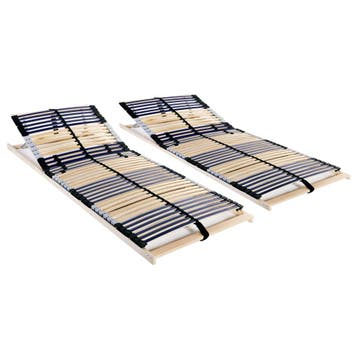vidaXL Lattenbodems 2 st met 42 latten 7 zones 80x200 cm, Verzenden, Nieuw