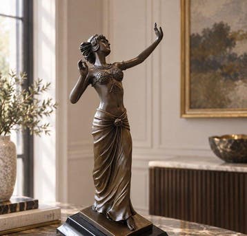 Sculpture, Elegante bronzen danseres – gesigneerd ‘F. Paris’