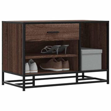 vidaXL Schoenenbank 80x40x53,5 cm bewerkt hout en metaal, Verzenden