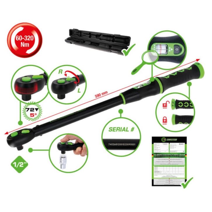 Competition 1/2 Momentsleutel 60-320Nm, Auto diversen, Autogereedschap, Nieuw, Verzenden