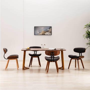 vidaXL Eetkamerstoelen 4 st gebogen hout en stof grijs, Verzenden, Nieuw
