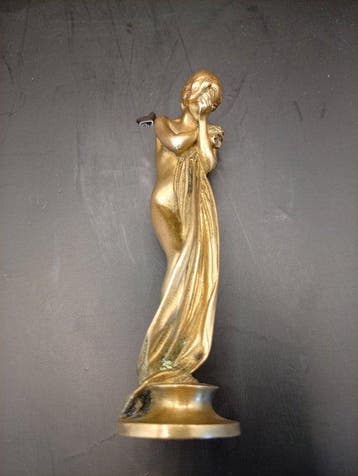 Beeldje, La pleureuse frileuse - 10 cm - Brons, Antiquités & Art