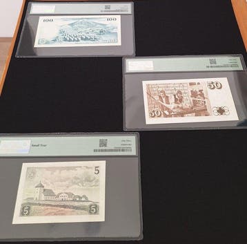 Islande. - 3 Slabbed Banknotes - 1957/1961 (Sans prix de