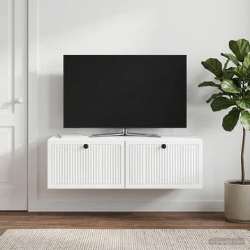 vidaXL Wandmontage TV-kast Wit 98 x 41 x 30 cm Bewerkt hout, Verzenden