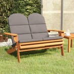vidaXL Tuinbank Adirondack met kussens 126 cm massief, Verzenden, Nieuw