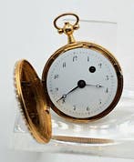 Pariser Juwelierarbeit - 18Kt. Goldspindeluhr - Savonette -, Nieuw