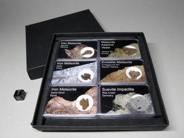 Meteorietenverzameling - 5 meteorieten + 1 impactiet -, Verzamelen, Mineralen en Fossielen