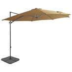 vidaXL Parasol met draagbare voet taupe, Verzenden, Nieuw