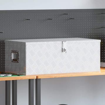 vidaXL Opbergbox 90x47x33,5 cm aluminium zilverkleurig, Verzenden