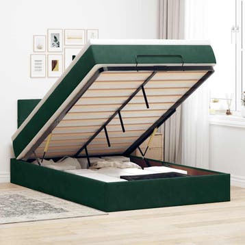 vidaXL Bed poef met matras en LEDs 120x190 cm fluweel, Verzenden