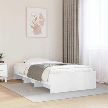 vidaXL Bedframe bewerkt hout wit 90x190 cm, Verzenden