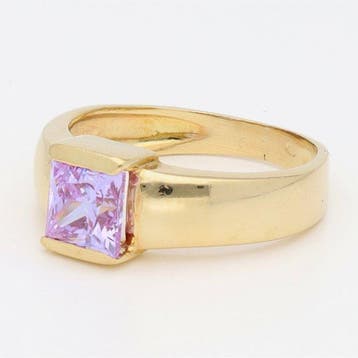 Bague - 18 carats Or jaune, Rizit. - améthyste., Nieuw