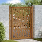 vidaXL Poort met sporenontwerp 100x150 cm weervast staal, Verzenden, Nieuw