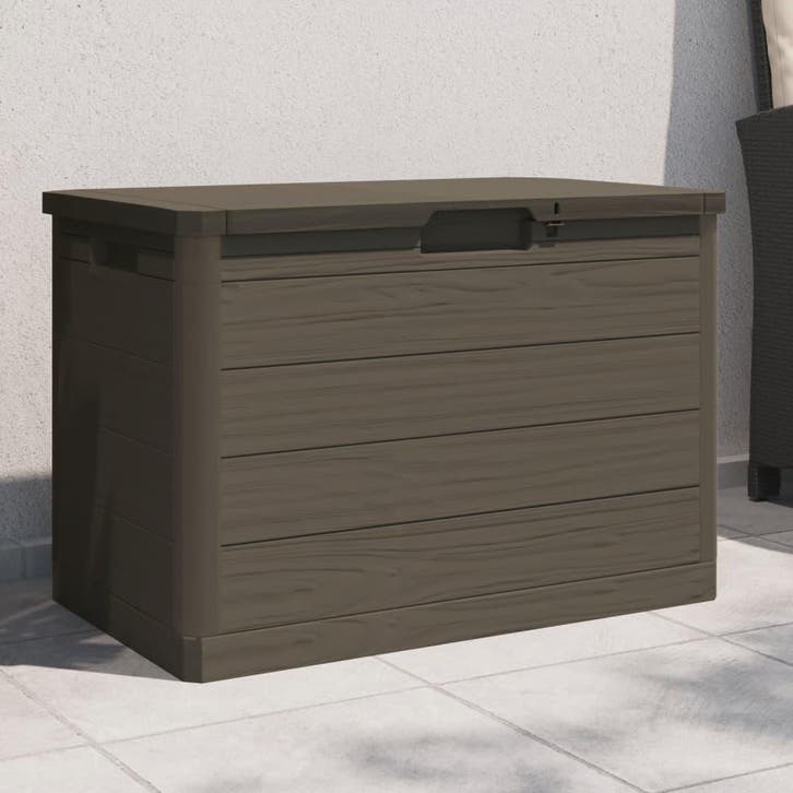 vidaXL Kussenbox 77,5x44,5x53 cm polypropeen bruin, Tuin en Terras, Bergingen en Tuinkasten, Nieuw, Verzenden