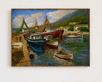 Savili (XX) - Barcos pesqueros en el puerto