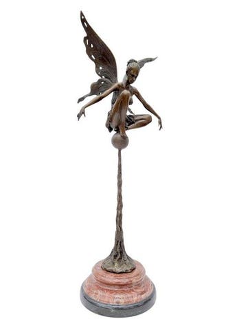 sculptuur, Fee - 59 cm - Brons, Marmer