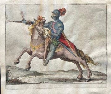 Jacques De Gheyn II (1565-1629) - Cavaliere che spara con il, Antiek en Kunst
