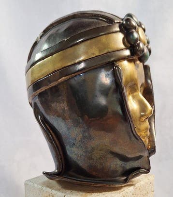 Gesigneerd - Buste, Vrouwelijke buste - ca 1900 - 13.5 cm -, Antiek en Kunst