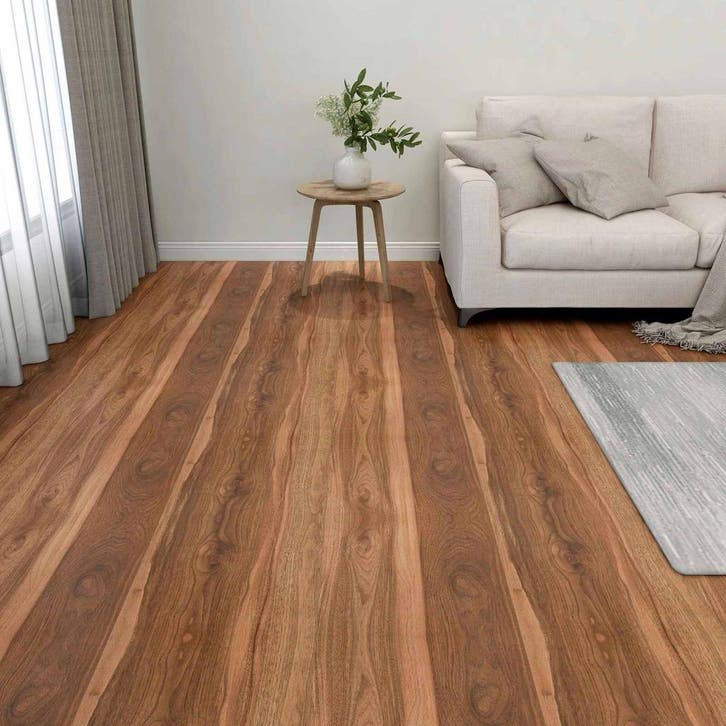 vidaXL Vloerplanken Donker hout 5,11 m² 55 st PVC, Doe-het-zelf en Bouw, Vloerdelen en Plavuizen, Nieuw, Verzenden