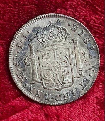 Spanje. Carlos IV. 8 Reales 1792 Lima IJ, Postzegels en Munten, Munten | Europa | Niet-Euromunten