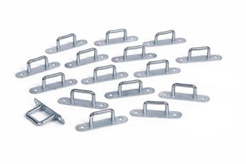 Set van 16 rechthoekige ogen met vloerplaat (7,3 x 1,2 cm), Doe-het-zelf en Bouw, Verzenden, Nieuw
