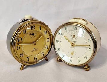 Wekker (2) - Junghans - zota i biaa tarcza - Art Deco -