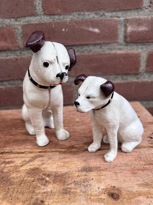 Decoratief ornament (2) - Europa - 2X Nipper Dog, Antiek en Kunst, Kunst | Designobjecten