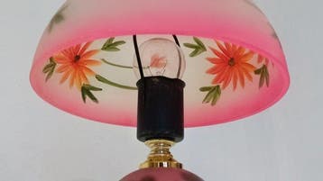Lampe de table de chevet - Métal, Verre, Bois - LAMPE DE