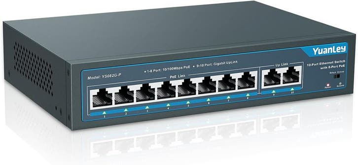PoE Switch 10-poorts 120W | Retour deal | 40% korting, Computers en Software, Netwerk switches, Zo goed als nieuw, Verzenden