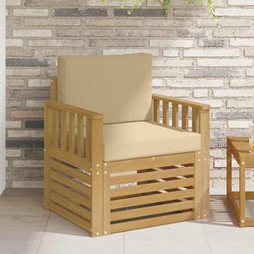 vidaXL 2 Stuk Buiten bank set Polyester Wit En Beige, Verzenden